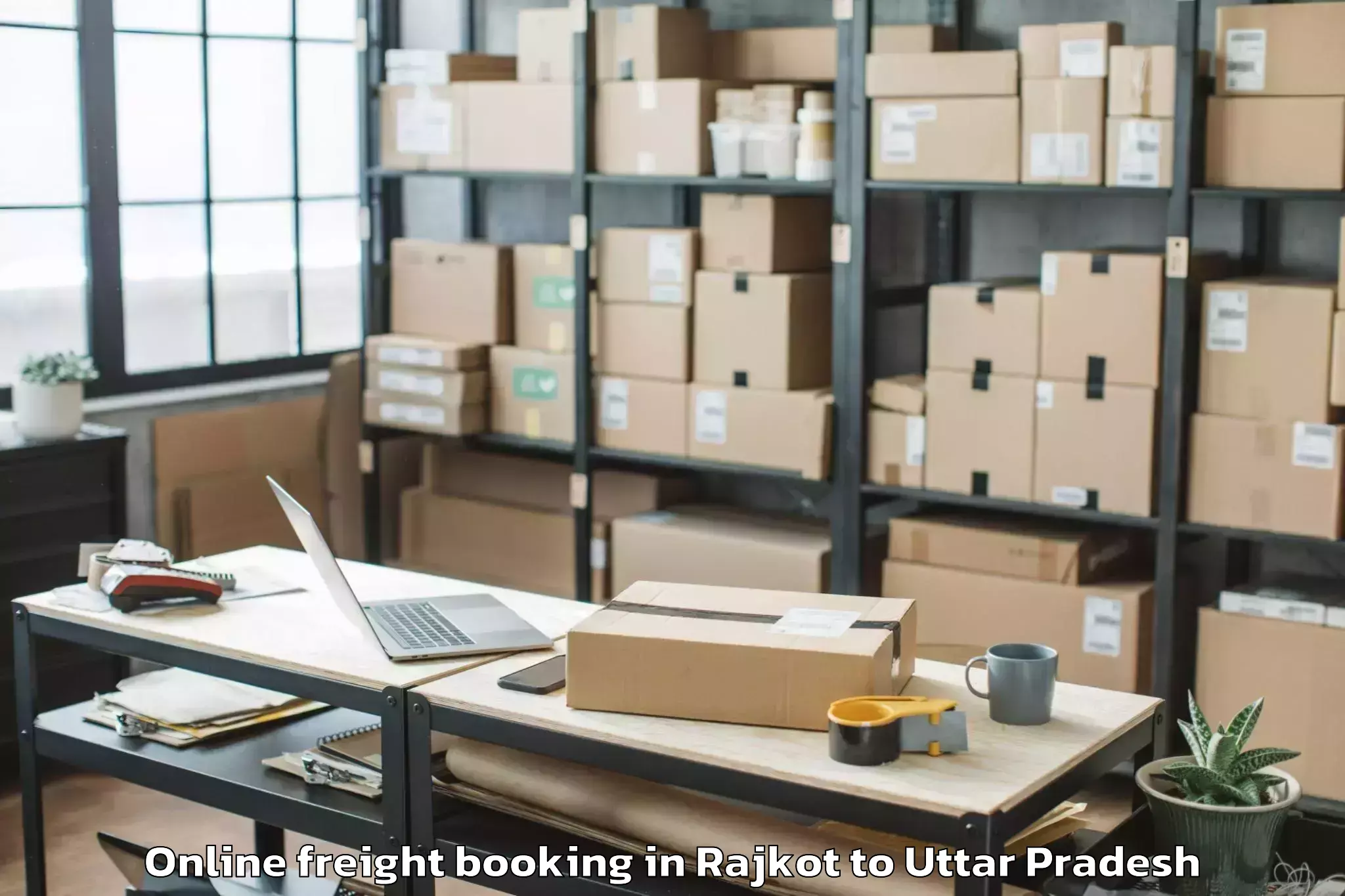 Book Rajkot to Bhadohi Online Freight Booking